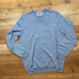 Joseph Abboud Extra Fine Merino Wool Blue Sweater size Medium
